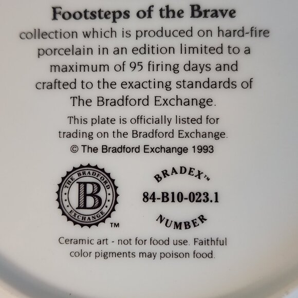 Bradford Exchange Collector Plate The Noble Quest by Harry Schaare 1993 - Picture 9 of 10
